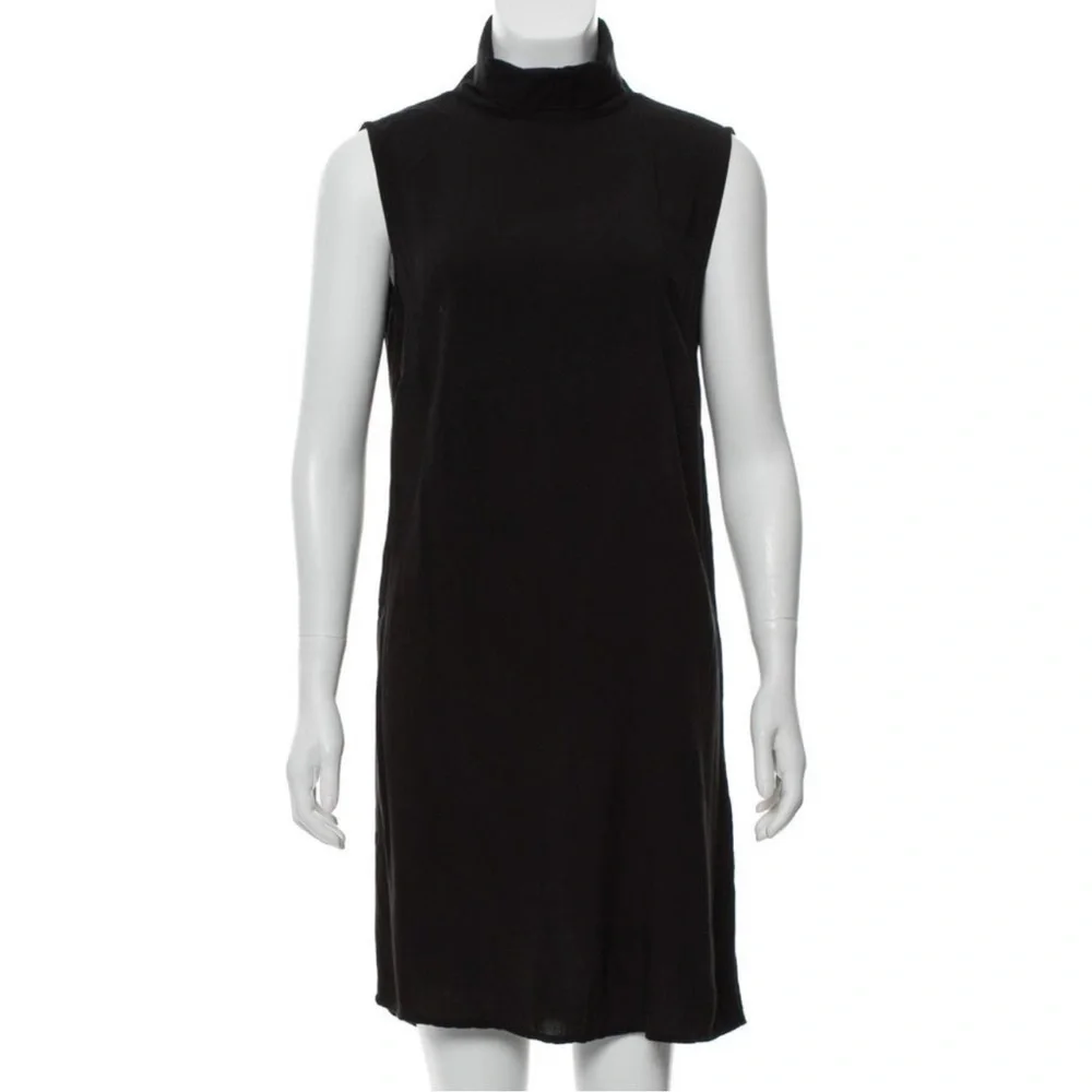 Jesse Kamm Open V-Back Mock Neck Black Dress XS | Collector’s Piece - Picture 1 of 10